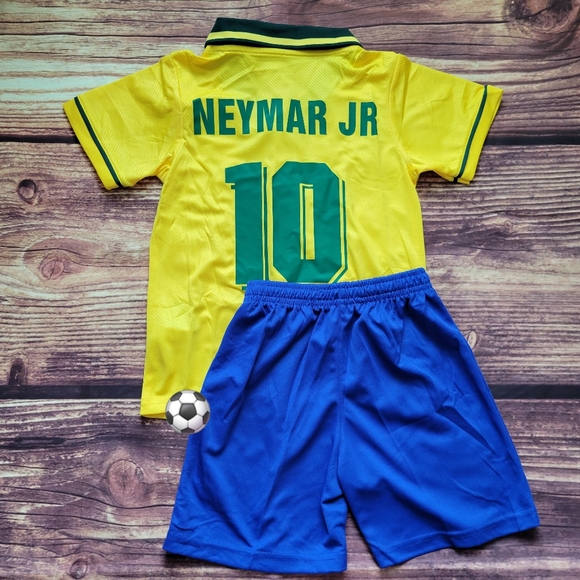 Retro Brazil Home kid's soccer uniform - Picture 1 of 2